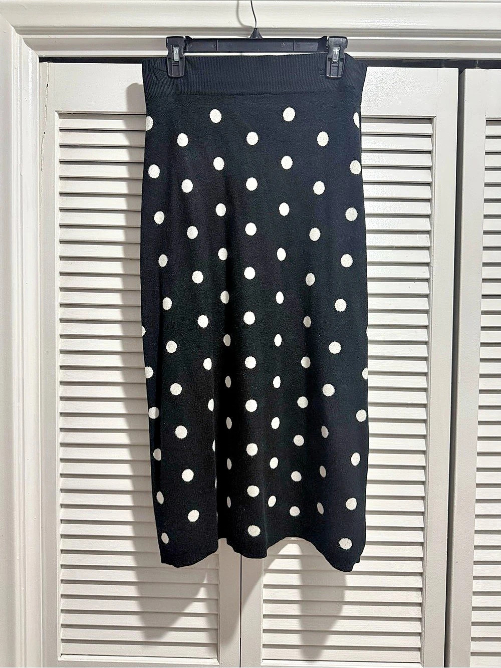 Victor Glemaud for Target Polka Dot Midi Sweater Skirt Black & White Medium